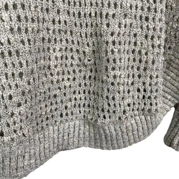 MIAMI WOMEN'S MARBELED BLACK & WHITE LONG SLEEVE CROCHET KNIT SWEATER MEDIUM - Picture 6 of 6